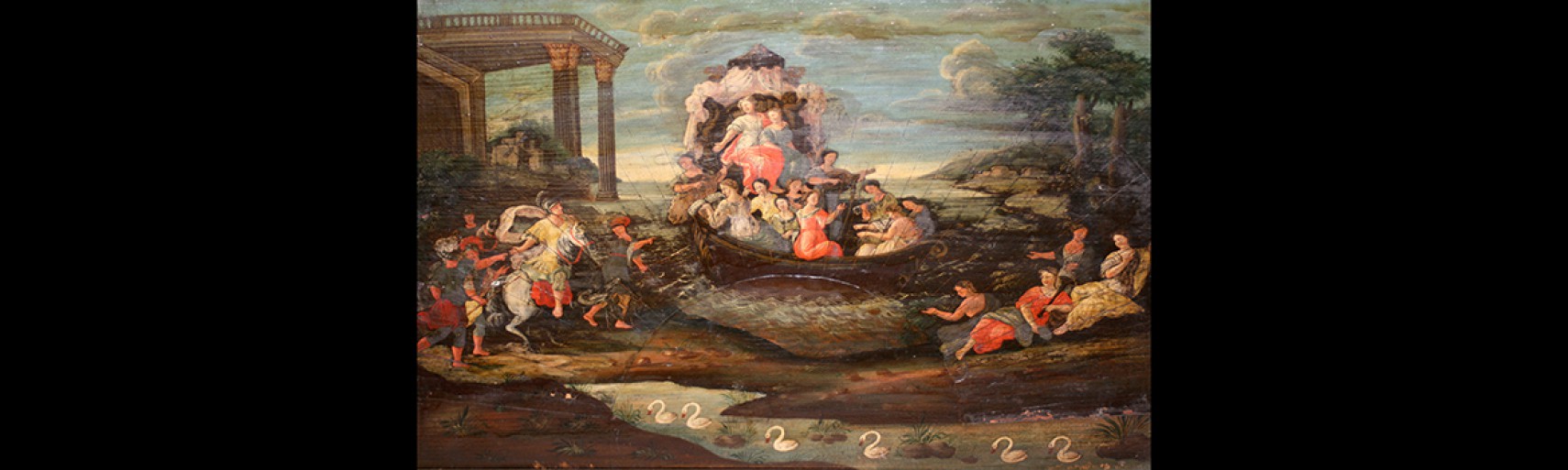 The arrival of Clitemnestra and Ifigenia in Aulide